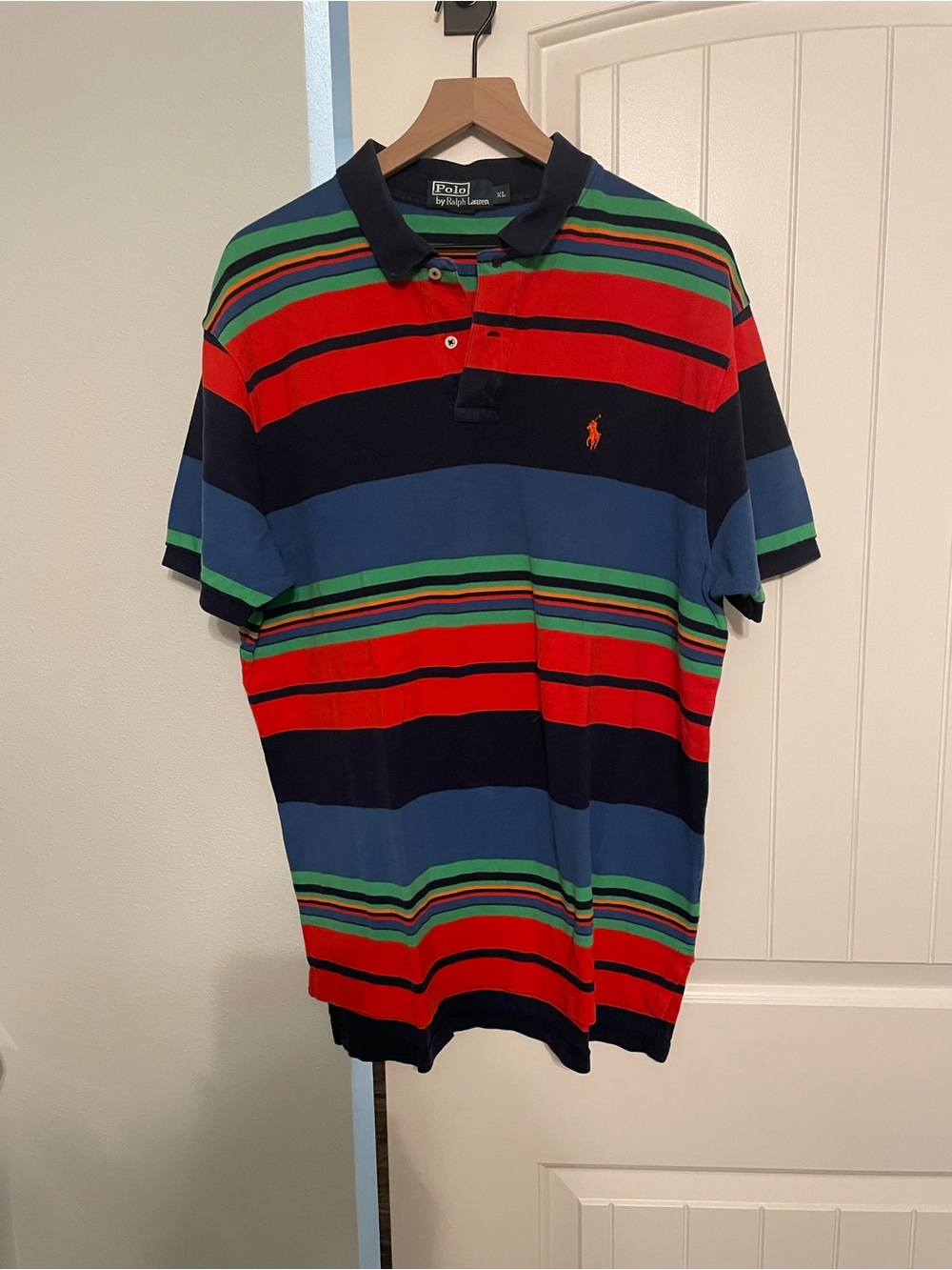 Polo by Ralph Lauren Men’s Striped Polo Shirt - Navy, Red, Green